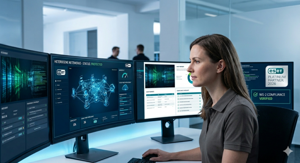 Mit der Ernennung zum ESET Platinum Partner 2026 festigt die Feha ihre langjährige Kompetenz im Bereich der IT-Sicherheit. Nutzen Sie unsere Expertise und Partnerschaft mit ESET, um Ihre digitale Infrastruktur nach aktuellsten Standards und regulatorischen Anforderungen abzusichern.